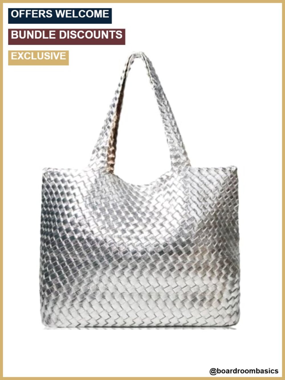 Faux Leather Woven Tote Bag Large Summer Beach Travel Handbag